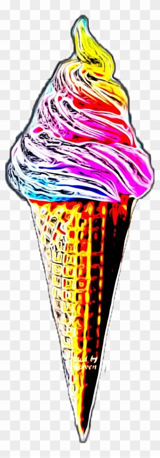 #neon #icecream #ice #cone #cream #remix #challenge - Ice Cream Cone Clipart