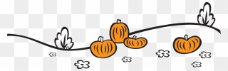 Pumpkins On A Hillside - Pumpkin Clipart