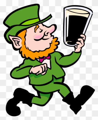 Transparent Guinness Beer Clipart - Leprechaun With A Pint Of Guinness - Png Download