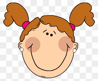 Light Brown Hair Girl With Ponytails Svg Clip Arts - Cartoon Girl With Light Brown Hair - Png Download