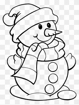 I Have Download Snowman With Long Nose Coloring Page - Simple Christmas Colouring Pages Clipart
