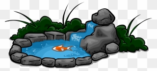 Waterfall Pond Sprite - Cartoon Pond With Waterfall Clipart