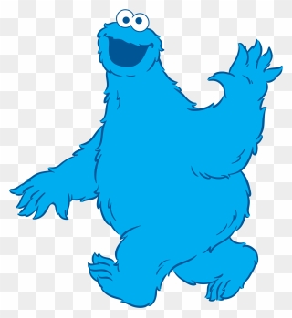 Cm Walking To Left Waving - Sesame Street Clipart Cookie Monster - Png Download