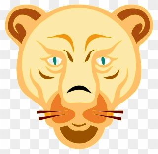 Female Lion Cartoon Face Clipart