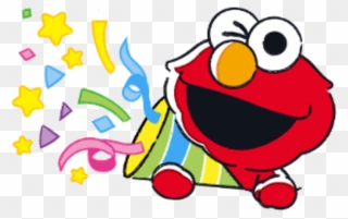 #sesamestreet #elmo #star #ribbon #party - Cartoon Clipart