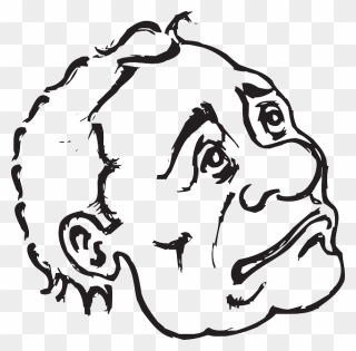 Sketch, Male, Face, Sad, 2, Pout - Sad Face Man Cartoon Clipart