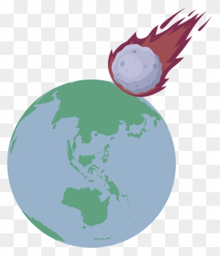 Meteor Falling On Earth Clipart - Earth - Png Download