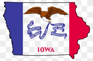 Iowa State Flag Map Clipart