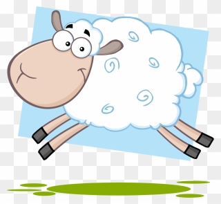 Count Sheep - Leaping Cartoon Sheep Clipart
