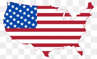 United States Of America Map And Flag Clipart