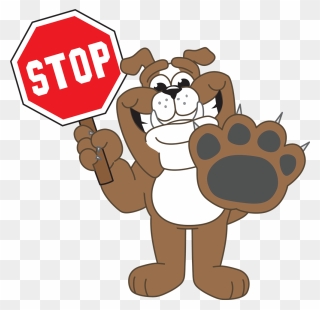 Bulldog With Stop Sign - Stop Sign Clipart School - Png Download