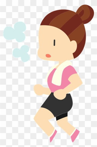 Woman Jogging Clipart - 肥満 ジョギング イラスト 無料 - Png Download
