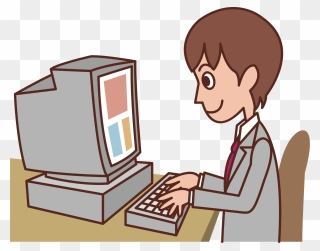 Male Pc User - Computer User Clipart - Png Download