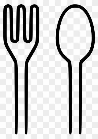 Download Spoon Fork Png - Fork And Spoon Clipart Black And White Transparent Png