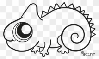 Chameleon Drawing - Easy To Draw Cartoon Chameleon Clipart