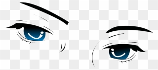 Straight Brows - Transparent Background Anime Eyes Png Transparent Clipart