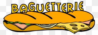 Baguette Ink Drawing Logo Illustration Graphmics - Sandwich Logo Drawing Baguette Clipart
