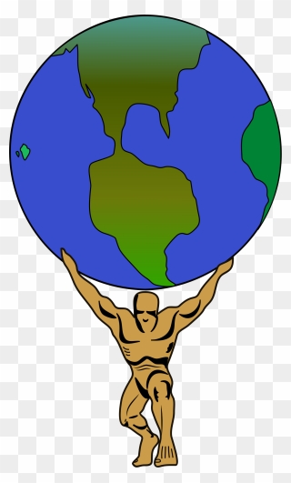 Mythology Clipart Representation - Atlas Holding The World Clipart - Png Download