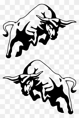Charging Bull Cattle Clip Art - Bull Logo Black And White - Png Download