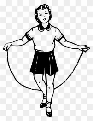 Skipping Clipart Black And White - Png Download