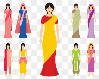 Indian Women Vector - Simple Indian Woman Vector Clipart