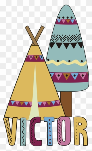 Teepee With Your Text Childrens Bedroom Wall Sticker - Illustration Clipart