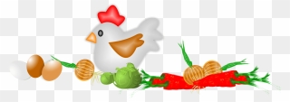 The Chicken & Vegetable Plot - Cartoon Clipart