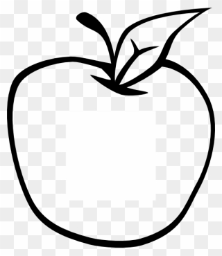 Transparent Apple Clipart Black And White - Clipart Black And White Cartoon Apple - Png Download