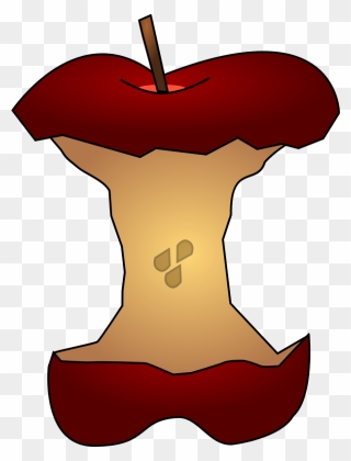 Free Apple Core Clip Art - Eaten Apple Clipart - Png Download