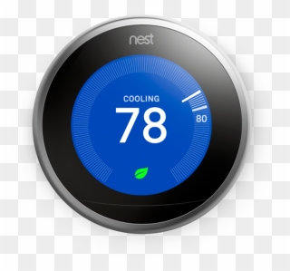 Learning Thermostat, 3rd Generation, Stainless Steel - Nest Thermostat Png Clipart
