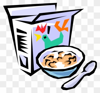 With Bowl And Spoon - Cereal Box Free Transparent Clipart