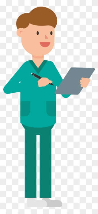 Transparent Clipboard Cartoon - Doctor And Nurse Cartoon - Png Download
