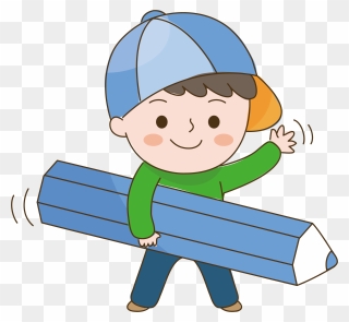 Cartoon Drawing Pencil - Boy With Pencil Cartoon Clipart