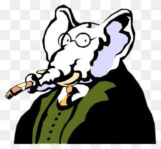 Transparent White Elephant Png - Elephant Smoking A Cigar Clipart