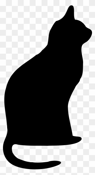 Black Cat Sitting Clipart Png Stock Image - Cat Silhouette Clip Art Free Transparent Png