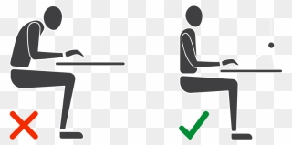 Sit Clipart Proper Posture, Sit Proper Posture Transparent - Sitting - Png Download