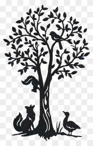 Wildlife Tree Large - Silhouette Clipart