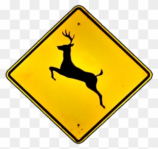 Deer Crossing Sign Transparent Clipart