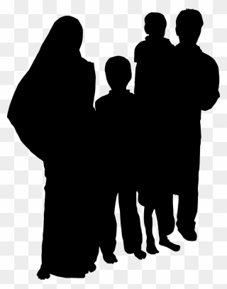 Indian Family Clipart Black And White - Indian People Silhouette Png Transparent Png