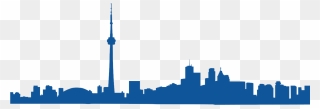 Skyline Clipart City Centre, Skyline City Centre Transparent - Toronto Skyline Silhouette Png Blue