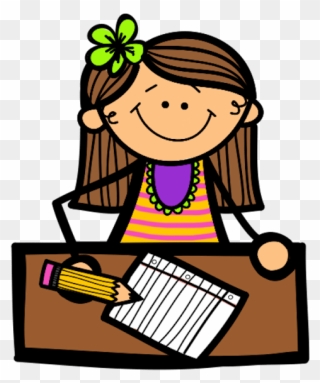 Girl Writing Clipart - Png Download