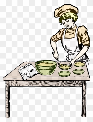 In Color Big Image - Woman Baking Png Clipart
