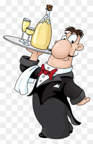 Picture Of Waiter - Waiter Cartoon Clipart