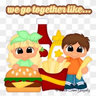 We Go Together Likeburger And Fries - Cartoon Clipart