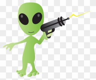 Ufo Clipart Invisible Background - Cartoon Alien Transparent Background - Png Download