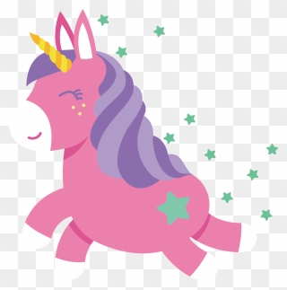 Invisible Pink The Running Unicorn Free Transparent - Pink Unicorn Cartoon Png Clipart