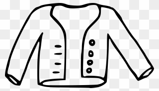 Vest Clip Jacket - Outline Coat Clipart - Png Download