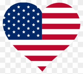 Flag Heart - Clip Art American Flag Heart - Png Download