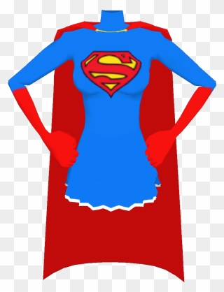 Supergirl Beta Top Cape Gloves Front - Cape Png Front Clipart