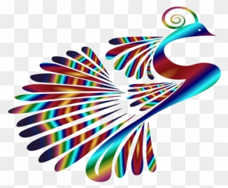 Stylized Peacock Colorful - Peacock Clipart Png Black And White Transparent Png